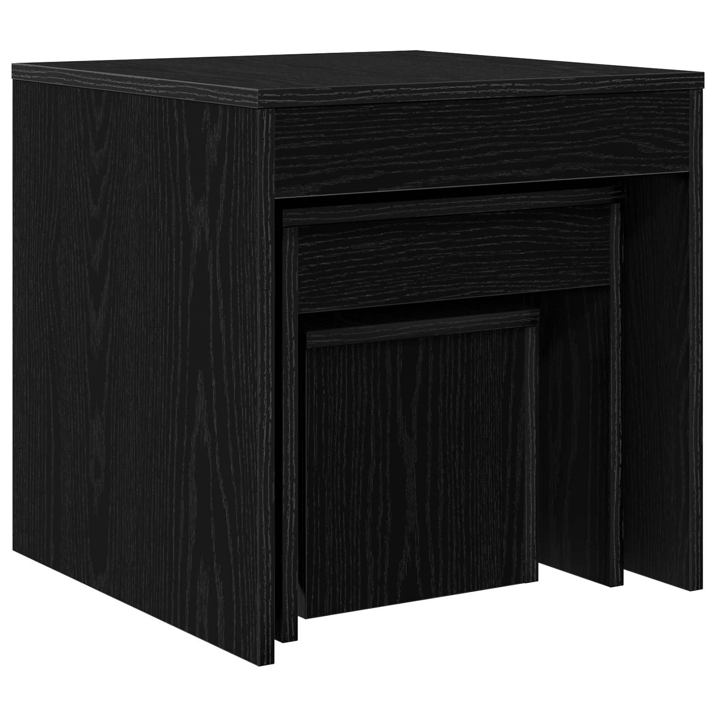 Sofabord 3 stk. Sort eg 45 x 45 x 45 cm Konstrueret træ