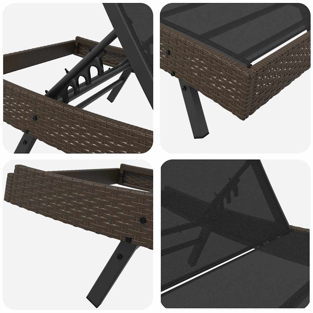 Solstol 3 stk. polyrattan Brun