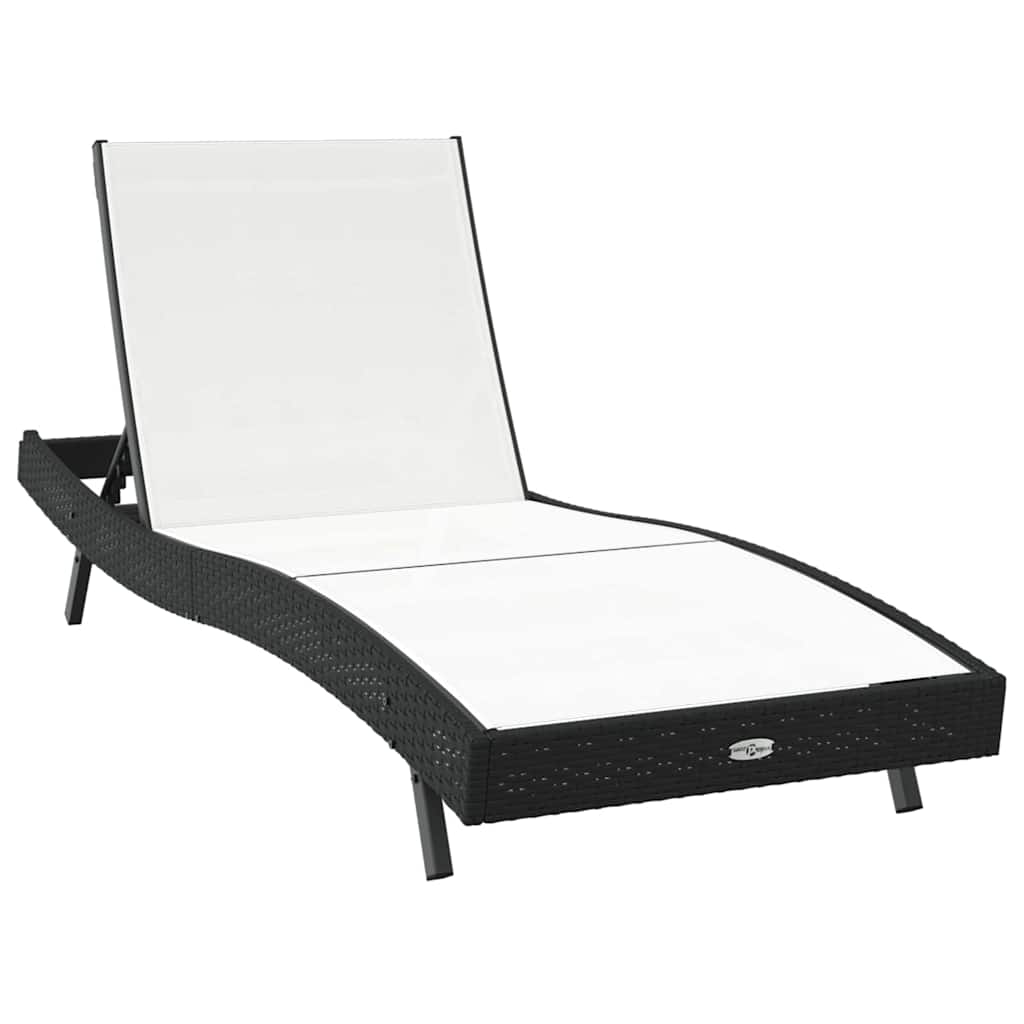 Solstol 3 stk. polyrattan Sort og Hvid