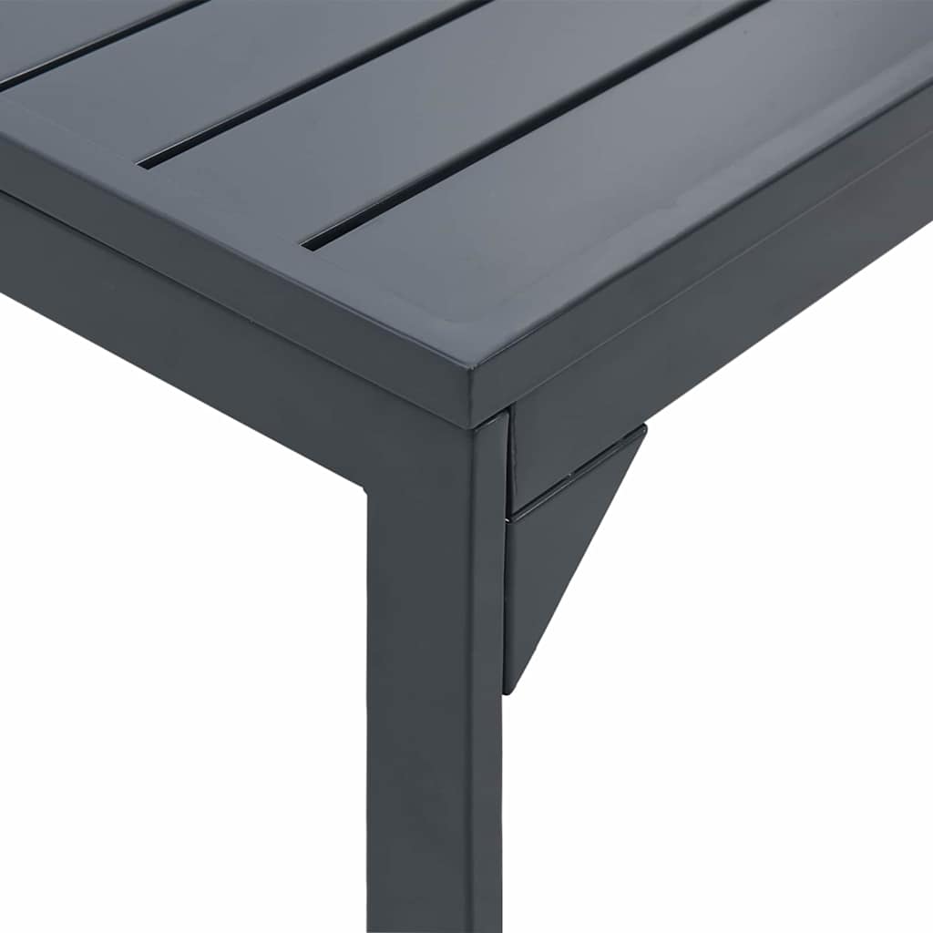 Udendørs middagsbord Foldbar Antracit 210 x 90 x 73 cm Stål