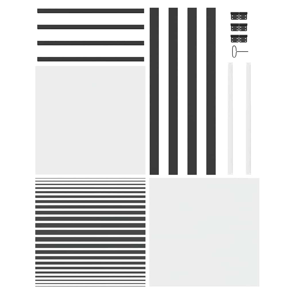 Glasdør 76 x 3,5 x 201,5 cm Aluminium Sort