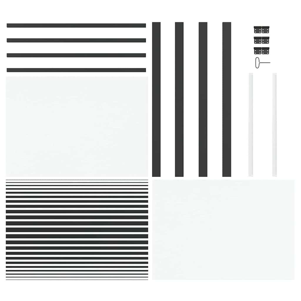 Glasdør 102,5 x 3,5 x 201,5 cm Aluminium Sort