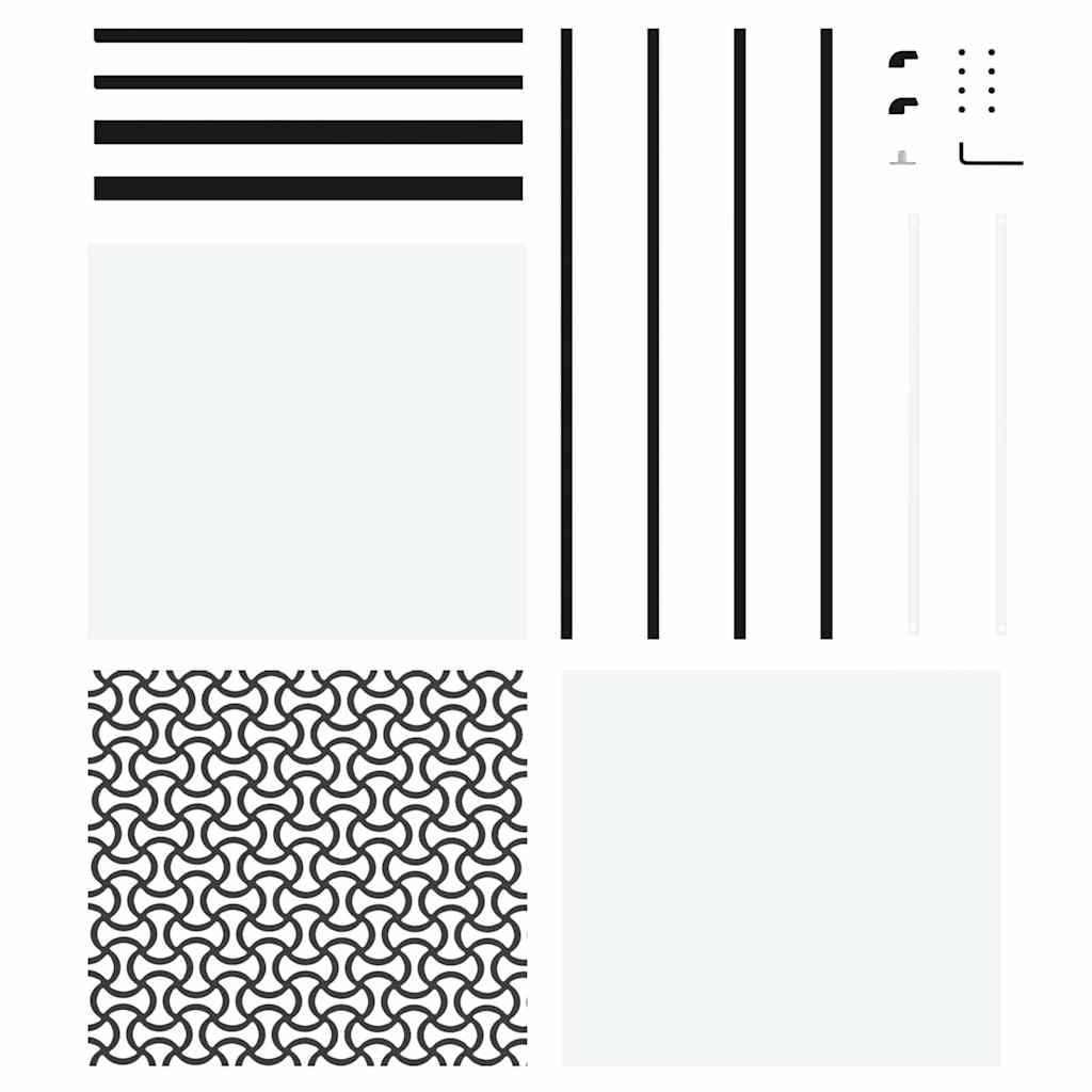 Glasdør 76 x 2 x 205 cm Aluminium Sort