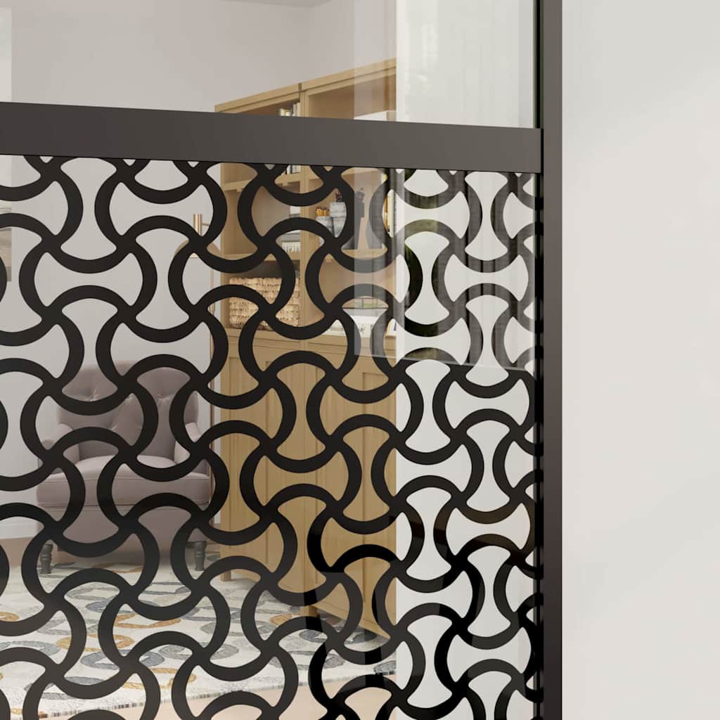 Glasdør 76 x 2 x 205 cm Aluminium Sort
