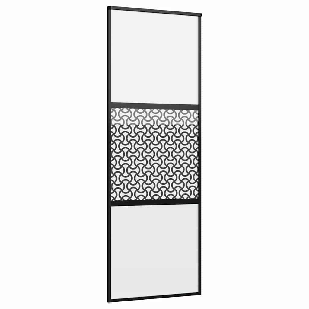 Glasdør 76 x 2 x 205 cm Aluminium Sort
