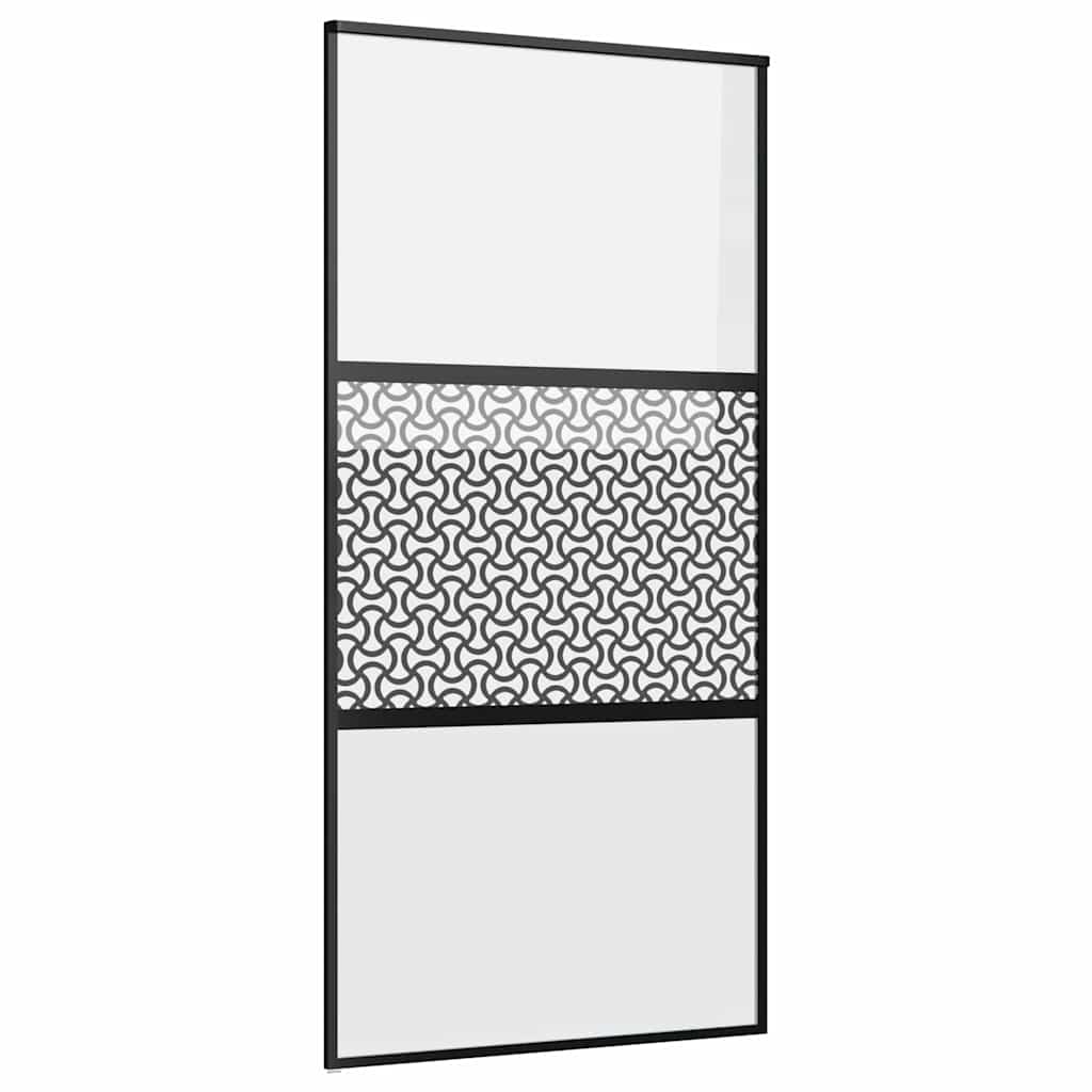 Glasdør 102,5 x 2 x 205 cm Aluminium Sort