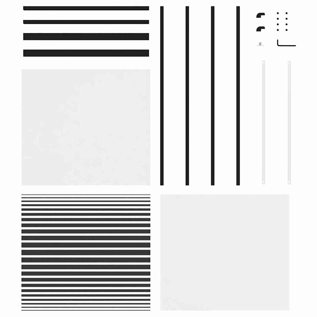Glasdør 76 x 2 x 205 cm Aluminium Sort