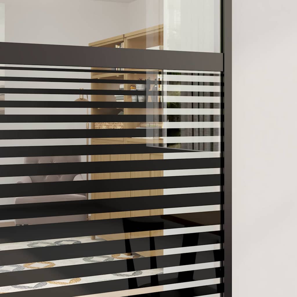 Glasdør 76 x 2 x 205 cm Aluminium Sort
