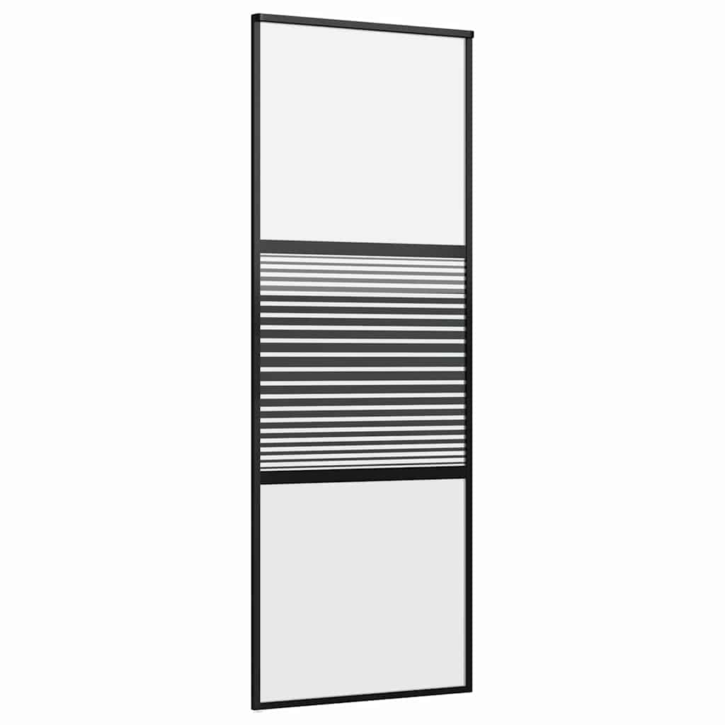 Glasdør 76 x 2 x 205 cm Aluminium Sort