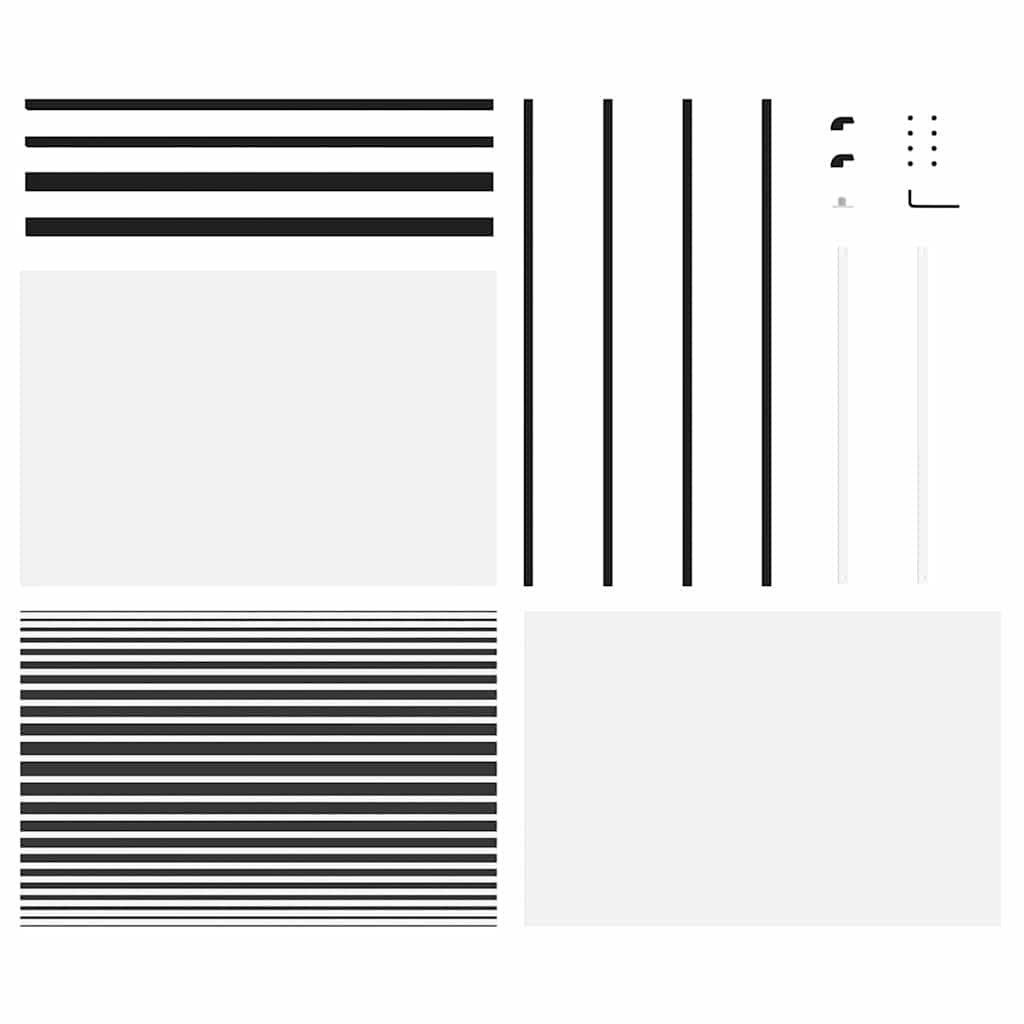 Glasdør 102,5 x 2 x 205 cm Aluminium Sort