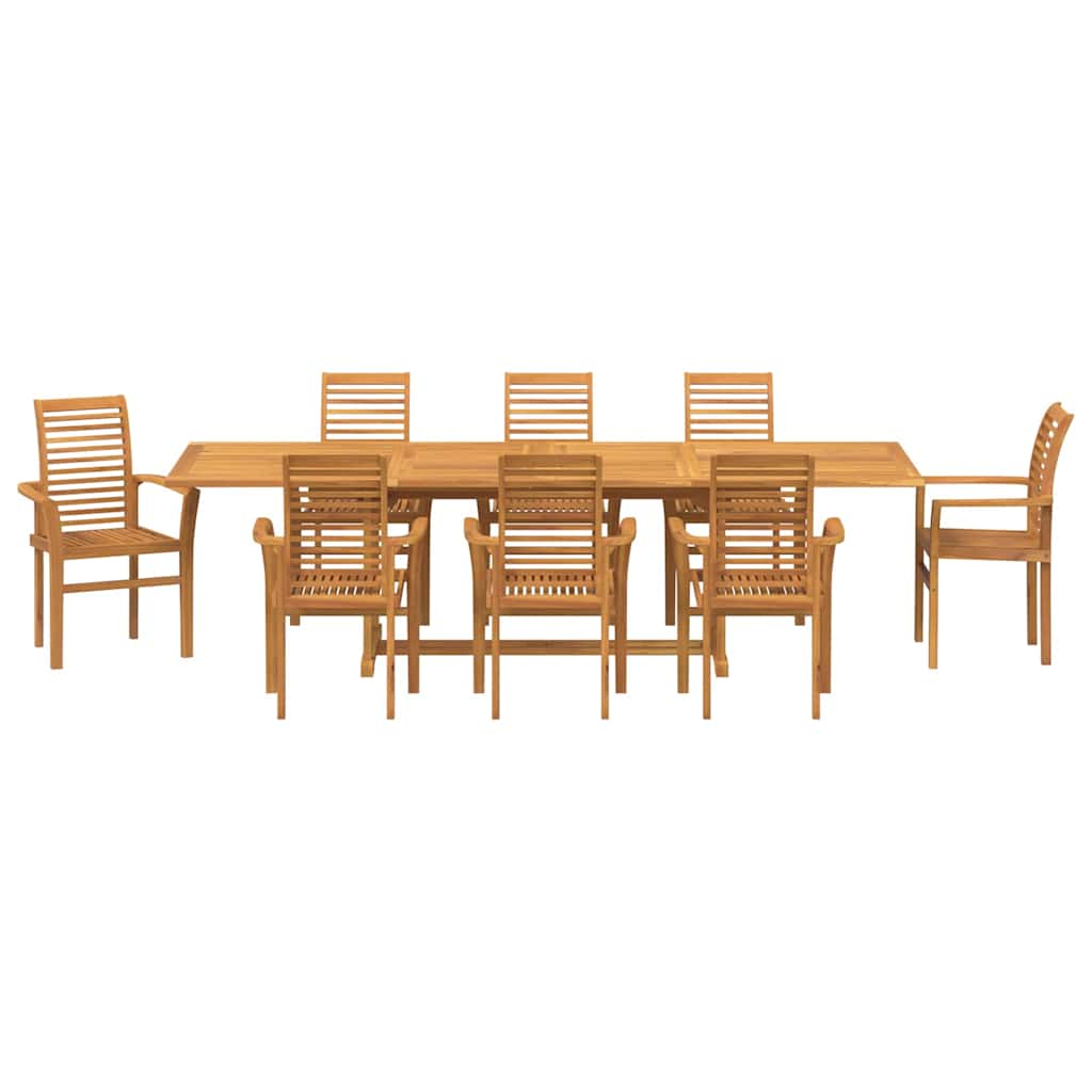 Have Spisebordssæt 9 stk. 280 x 100 x 75 cm Massiv Teaktræ