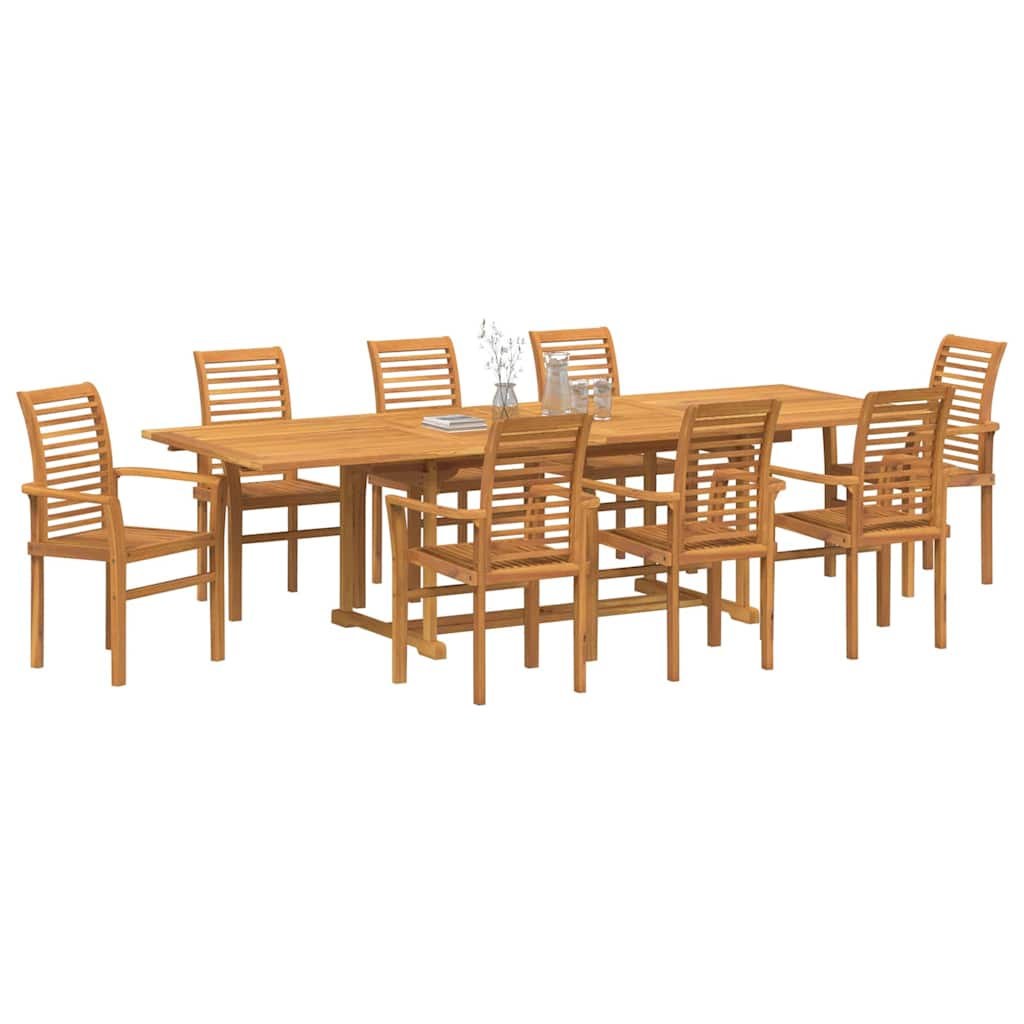 Have Spisebordssæt 9 stk. 280 x 100 x 75 cm Massiv Teaktræ