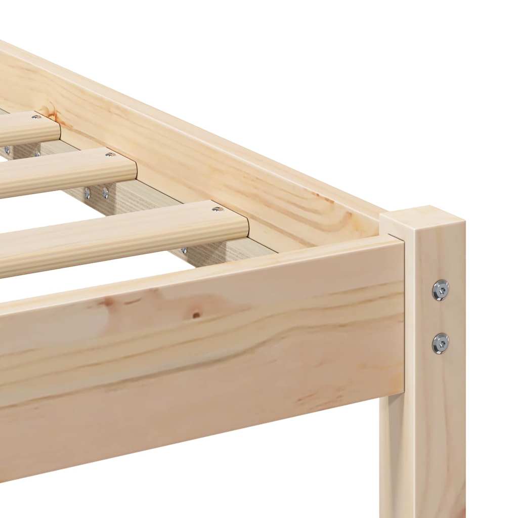 Sengestel med hovedgærde Brun 140 x 190 cm Massiv fyrretræ
