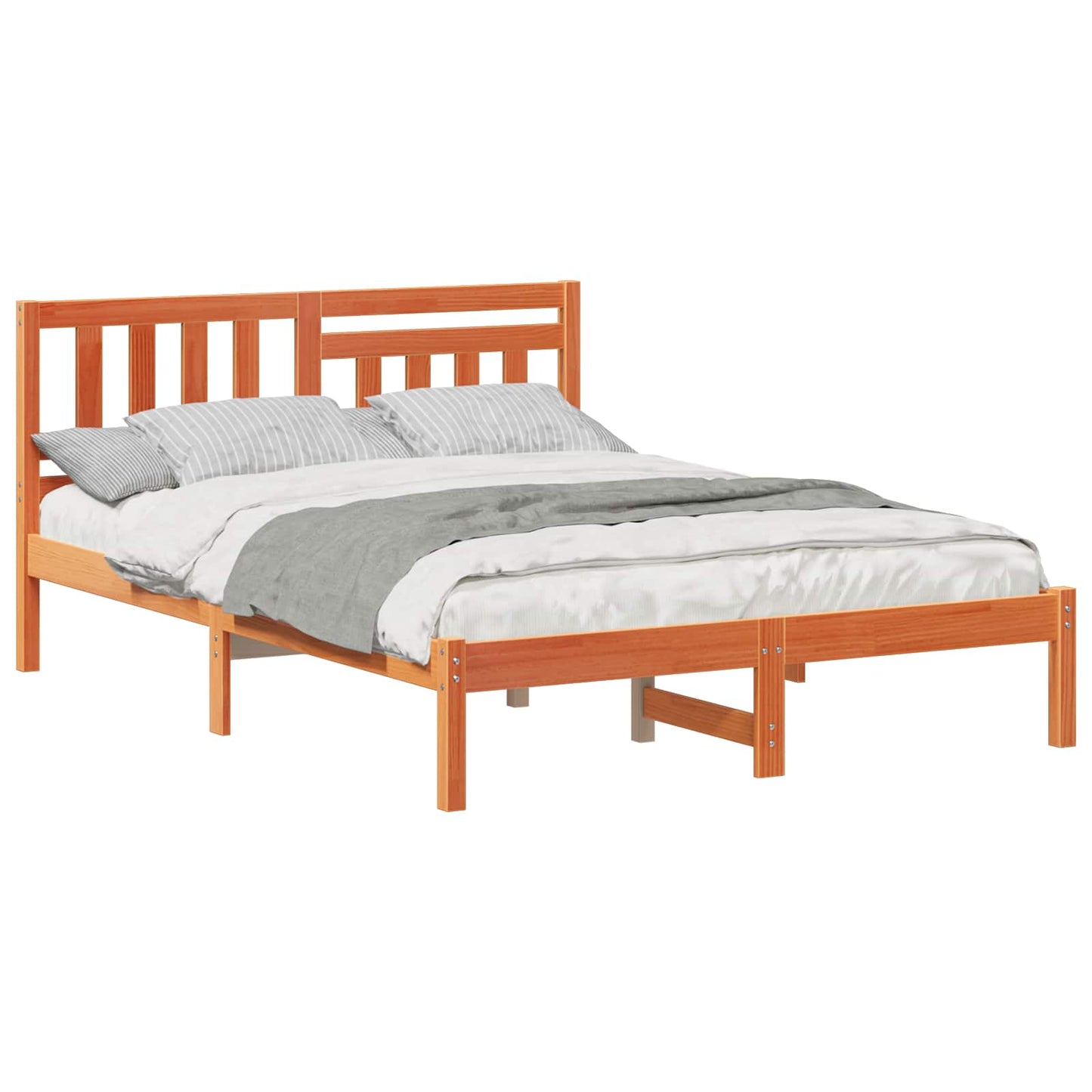 Sengestel Gyldenbrun 135 x 190 cm Massivt fyrretræ