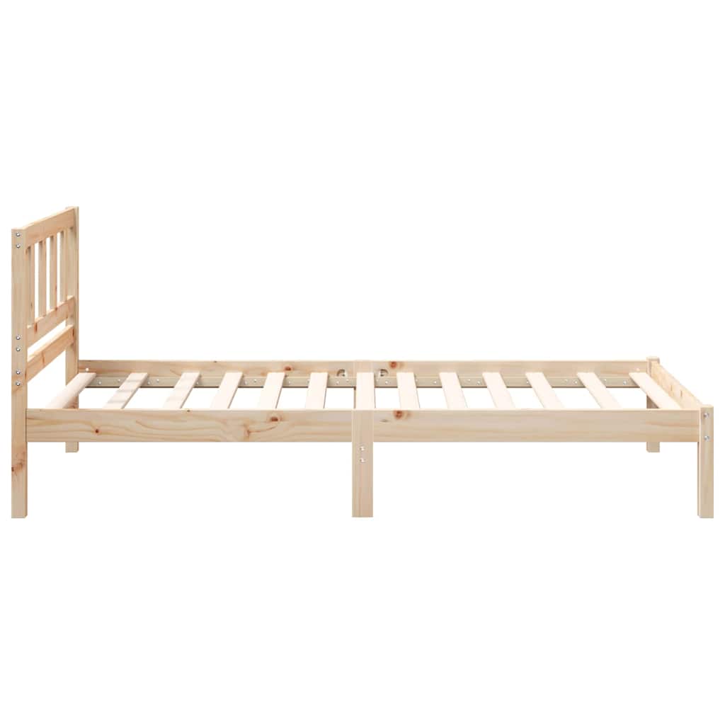 Sengestel med hovedgærde Brun 90 x 200 cm Massiv fyrretræ