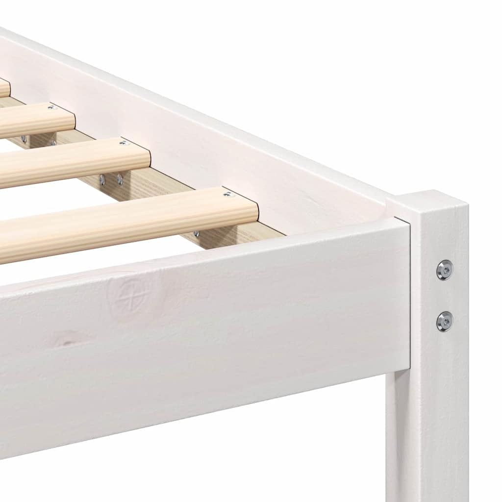 Sengestel med hovedgærde Hvid 75 x 190 cm Massiv fyrretræ