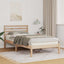 Sengestel med hovedgærde Brun 75 x 190 cm Massiv fyrretræ