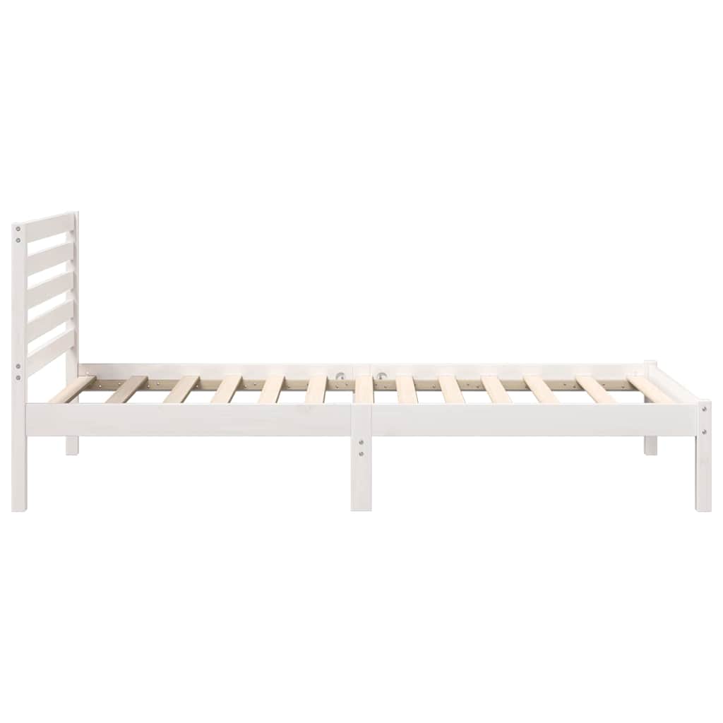 Sengestel med hovedgærde Hvid 75 x 190 cm Massiv fyrretræ
