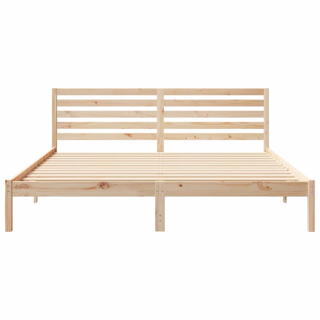 Sengestel med hovedgærde Brun 180 x 200 cm Massiv fyrretræ