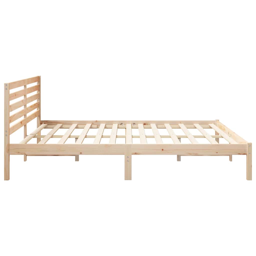 Sengestel med hovedgærde Brun 180 x 200 cm Massiv fyrretræ