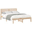 Sengestel med hovedgærde Brun 135 x 190 cm Massiv fyrretræ