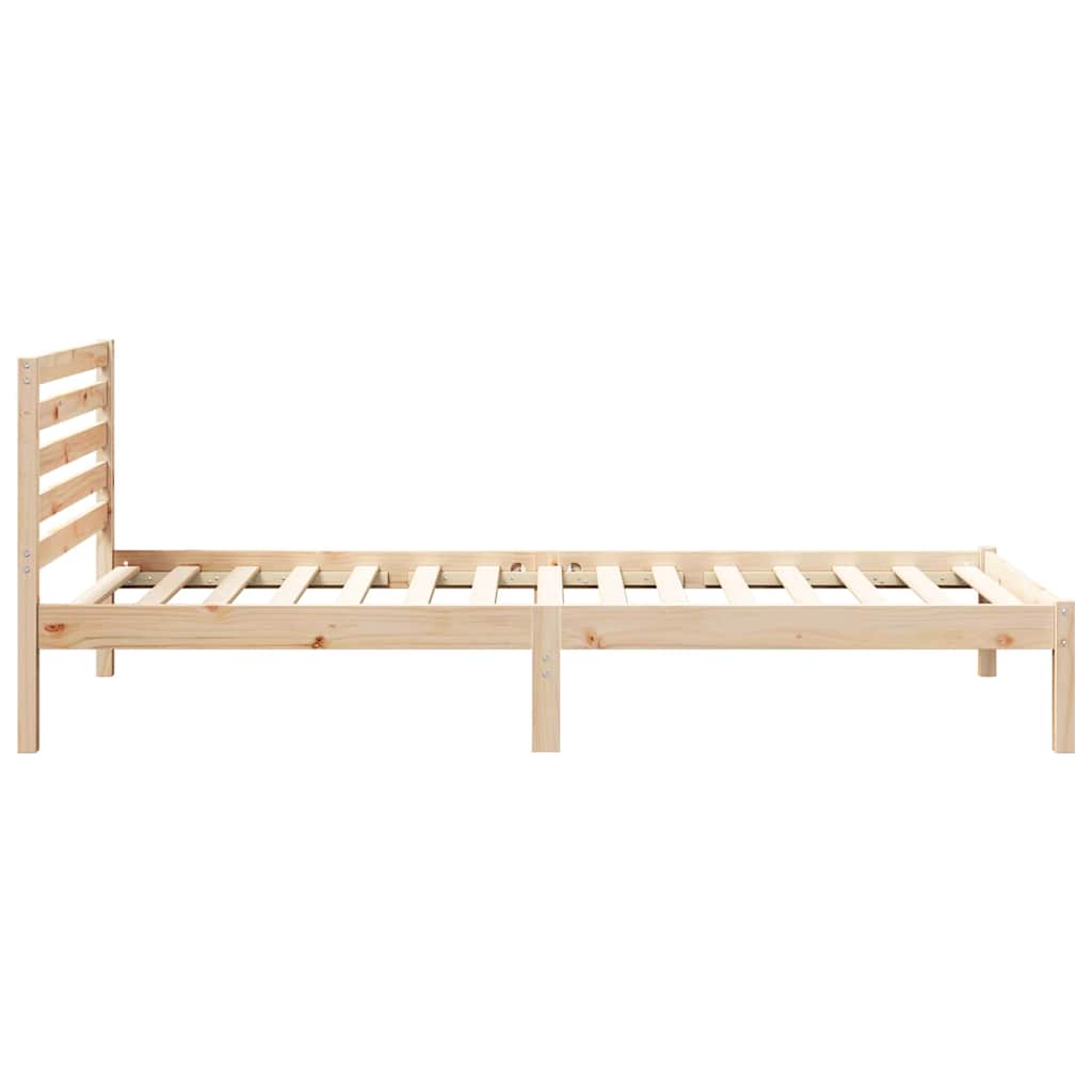 Sengestel med hovedgærde Brun 100 x 220 cm Massiv fyrretræ