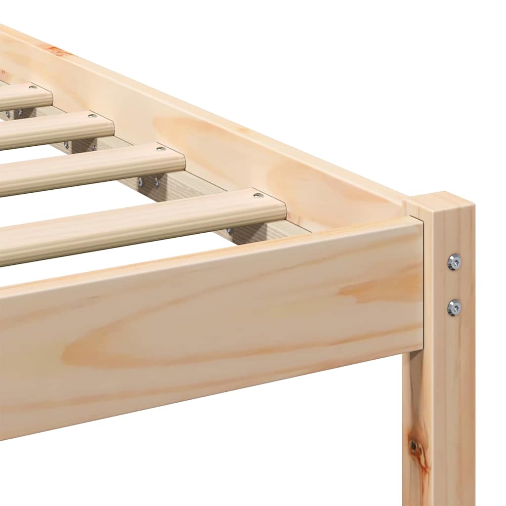 Sengestel med hovedgærde Brun 180 x 220 cm Massiv fyrretræ