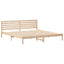 Sengestel med hovedgærde Brun 200 x 220 cm Massiv fyrretræ