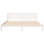 Sengestel med hovedgærde Hvid 200 x 220 cm Massiv fyrretræ