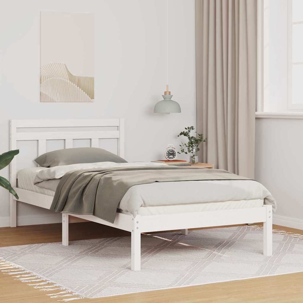Sengestel Hvid 80 x 200 cm Massiv fyrretræ