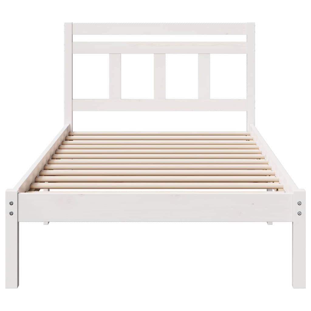 Sengestel Hvid 100 x 200 cm Massiv fyrretræ