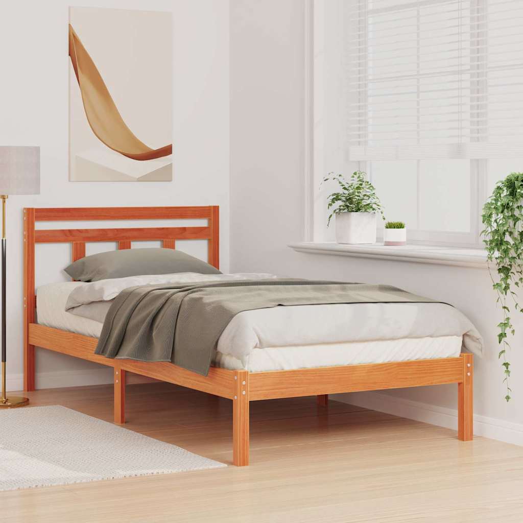 Sengestel Brun 75 x 190 cm Massiv fyrretræ