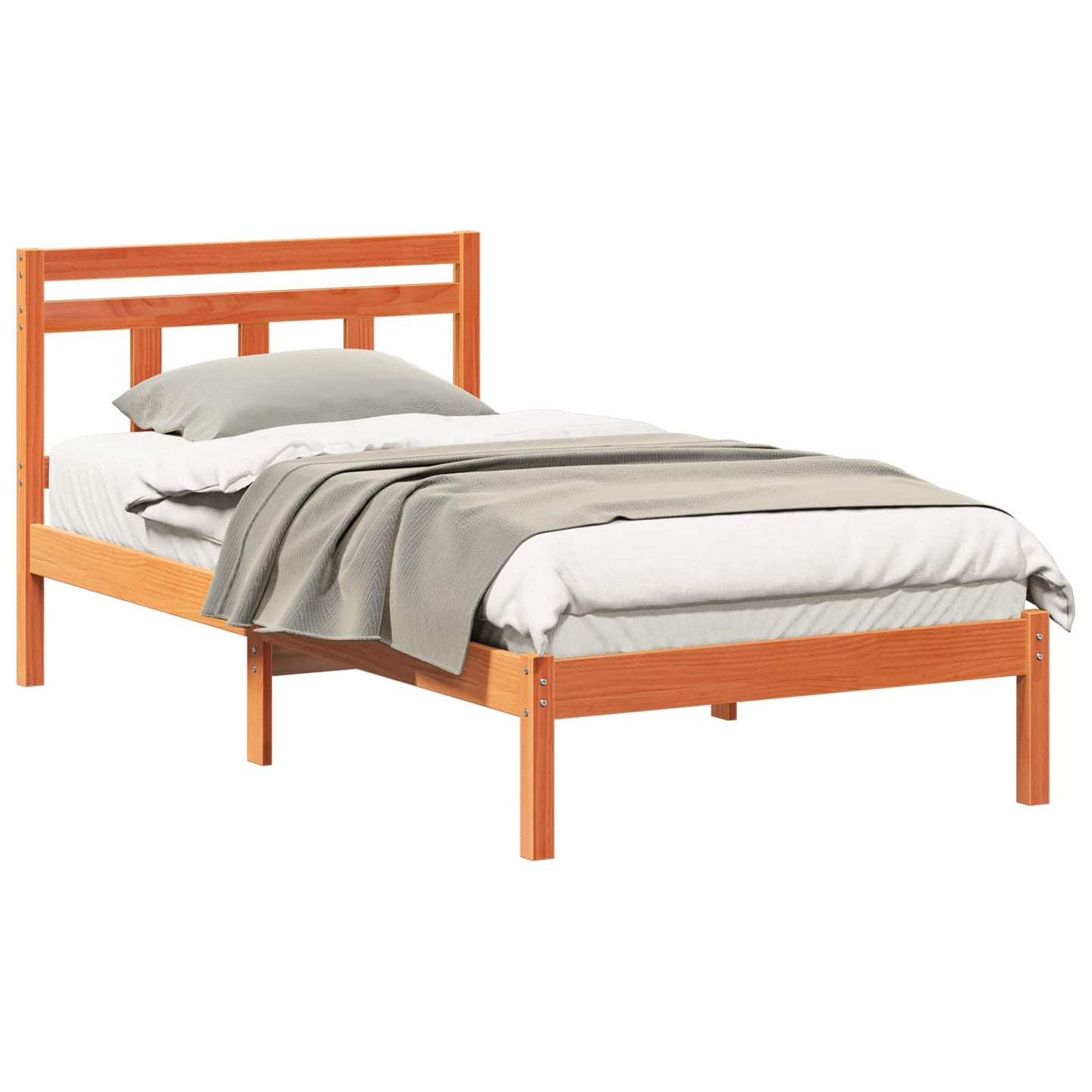 Sengestel Brun 75 x 190 cm Massiv fyrretræ