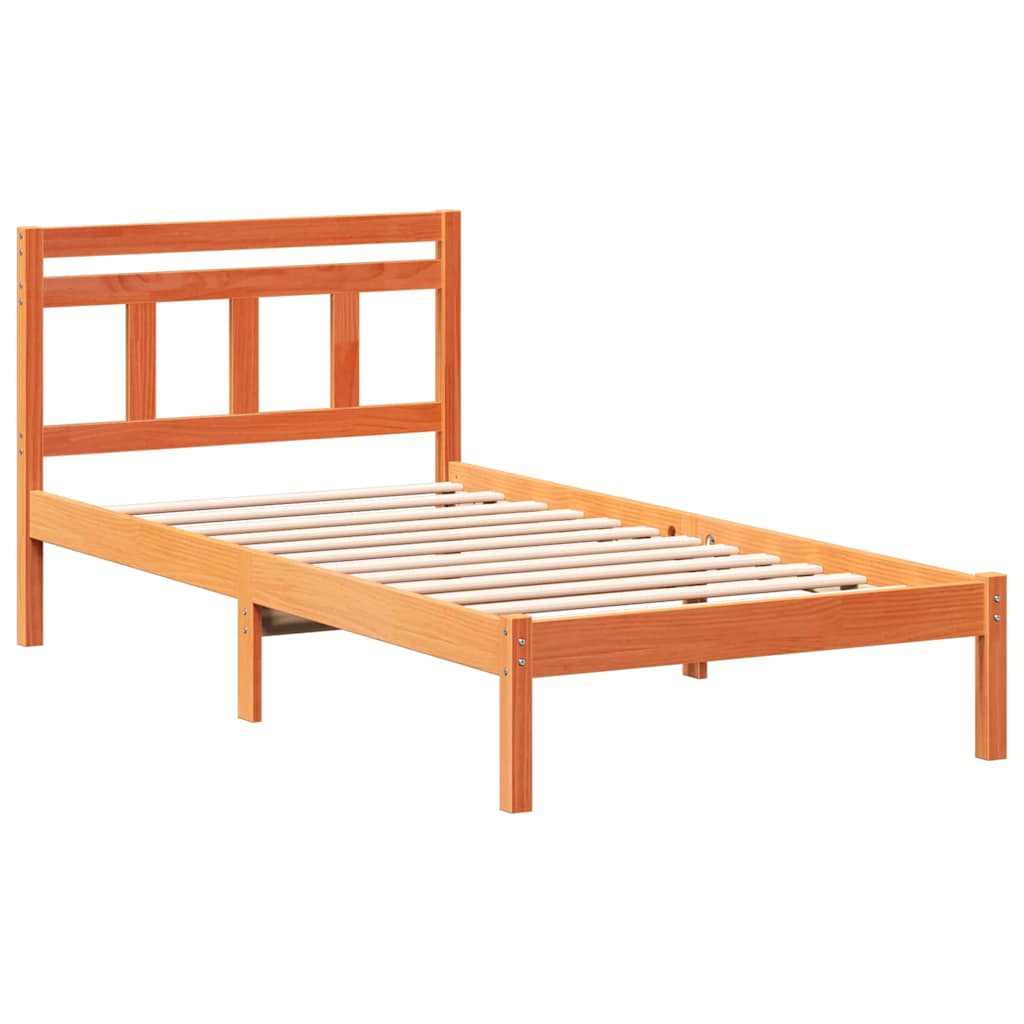 Sengestel Brun 75 x 190 cm Massiv fyrretræ