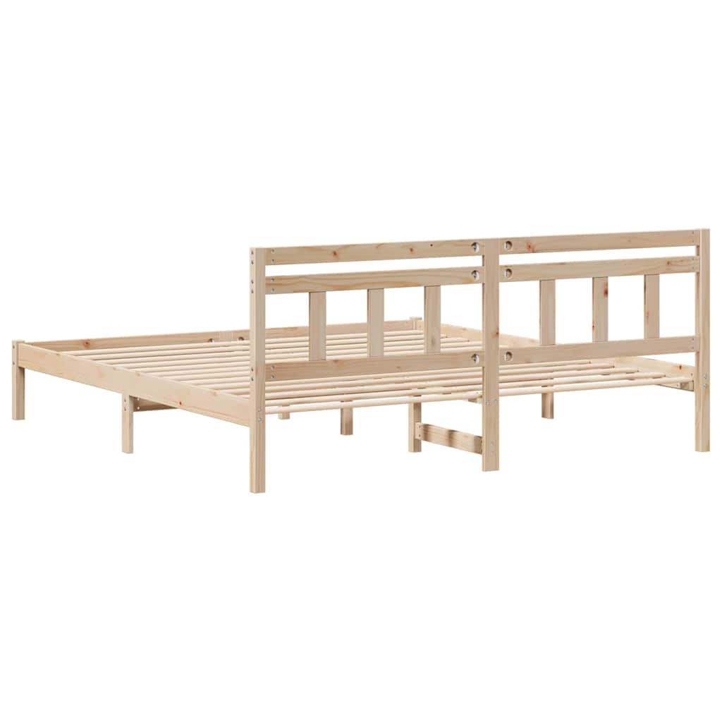 Sengestel Brun 200 x 200 cm Massiv fyrretræ