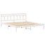 Sengestel Hvid 200 x 200 cm Massiv fyrretræ