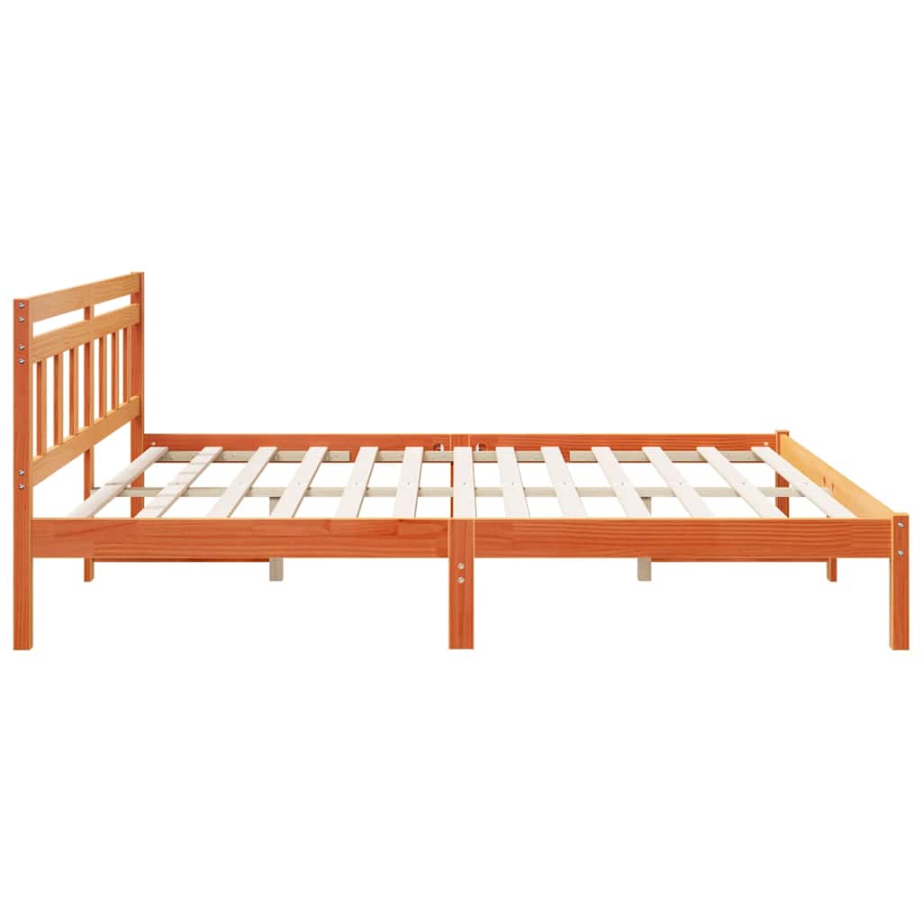 Sengestel Brun 200 x 200 cm Massiv fyrretræ