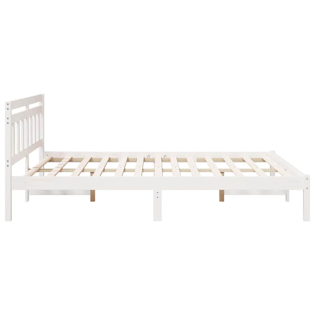 Sengestel Hvid 160 x 200 cm Massiv fyrretræ