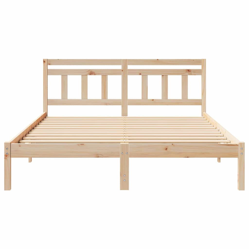 Sengestel Brun 150 x 200 cm Massiv fyrretræ