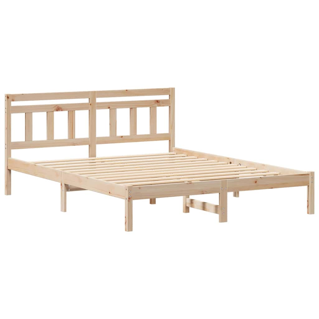 Sengestel Brun 140 x 200 cm Massiv fyrretræ