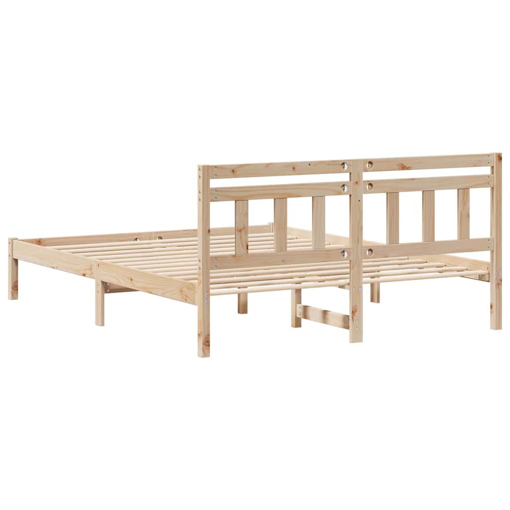 Sengestel Brun 140 x 200 cm Massiv fyrretræ
