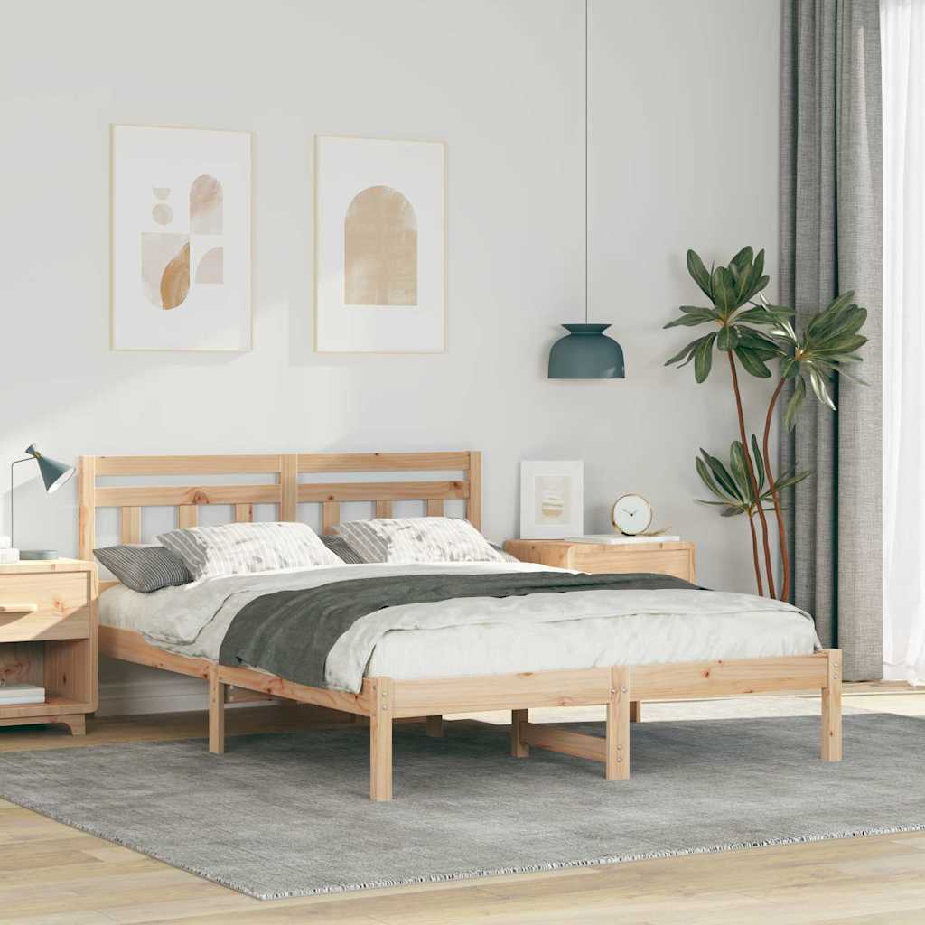 Sengestel Brun 120 x 200 cm Massiv fyrretræ