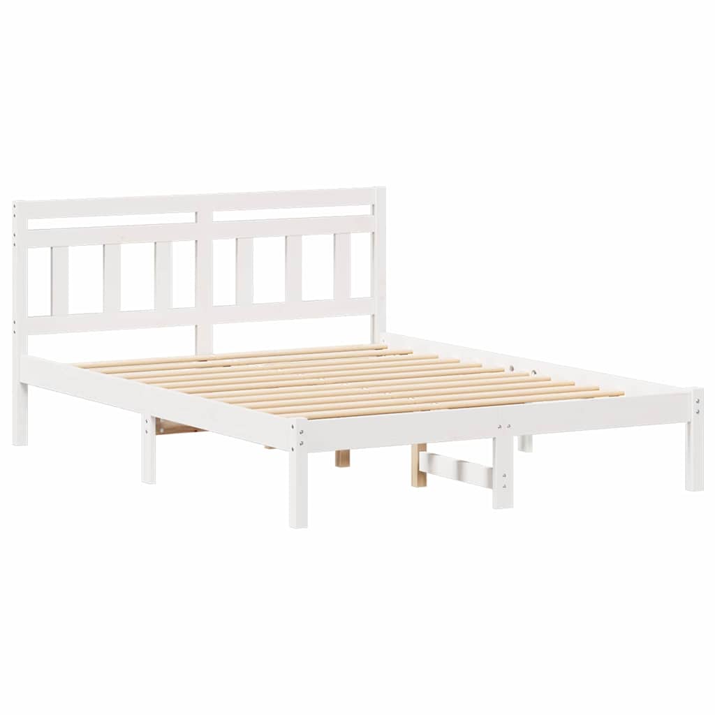 Sengestel Hvid 120 x 200 cm Massiv fyrretræ