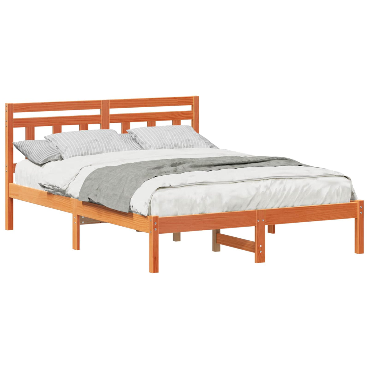 Sengestel Brun 120 x 200 cm Massiv fyrretræ