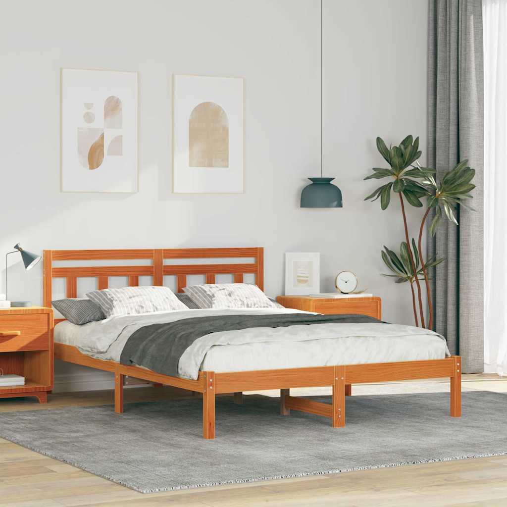 Sengestel Brun 120 x 190 cm Massiv fyrretræ