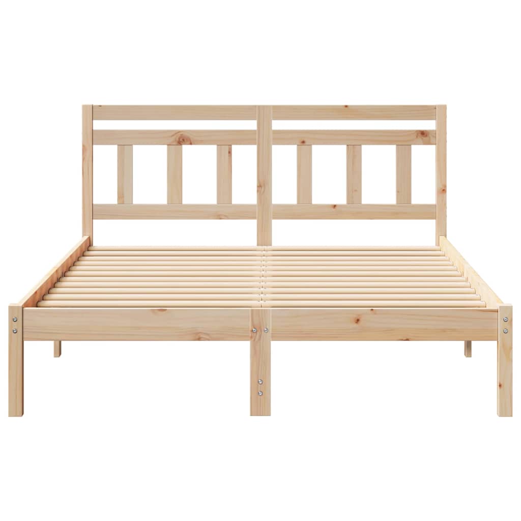 Sengestel Brun 140 x 190 cm Massiv fyrretræ