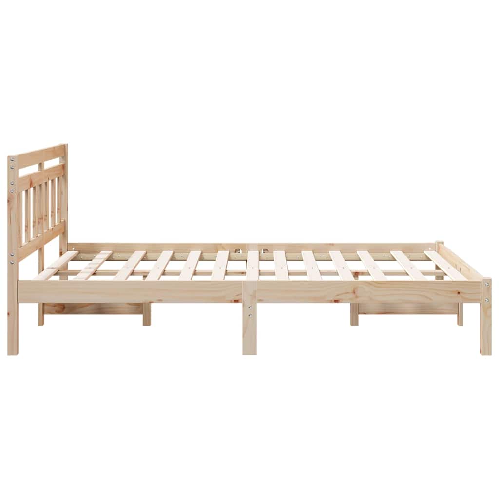Sengestel Brun 140 x 190 cm Massiv fyrretræ