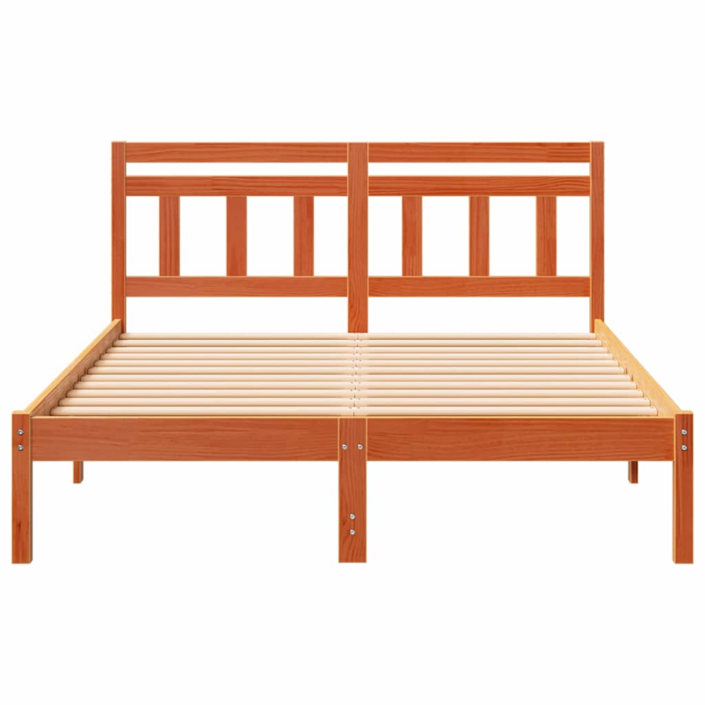 Sengestel Brun 140 x 190 cm Massiv fyrretræ