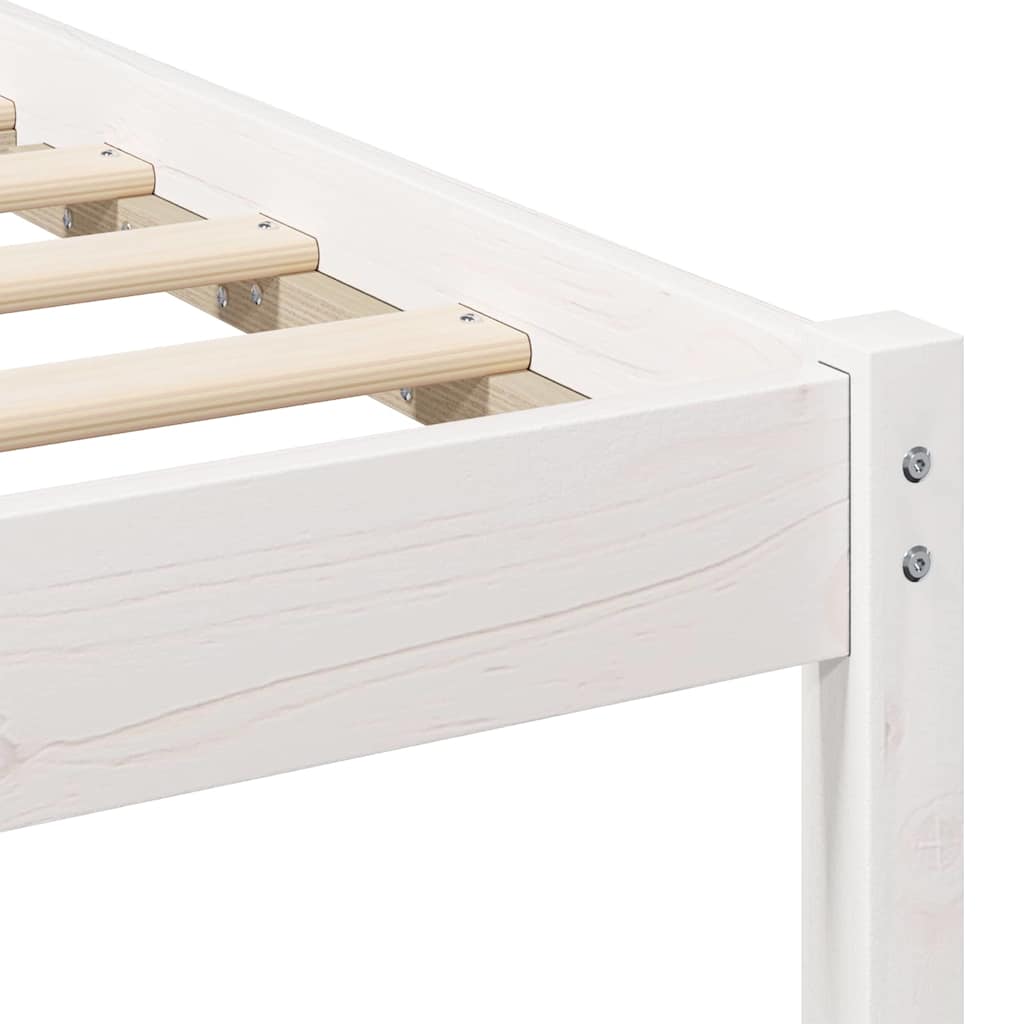 Sengestel Hvid 135 x 190 cm Massiv fyrretræ