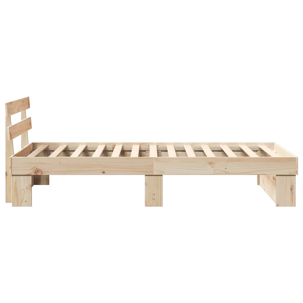 Sengestel med hovedgærde Brun 100 x 200 cm Massiv fyrretræ